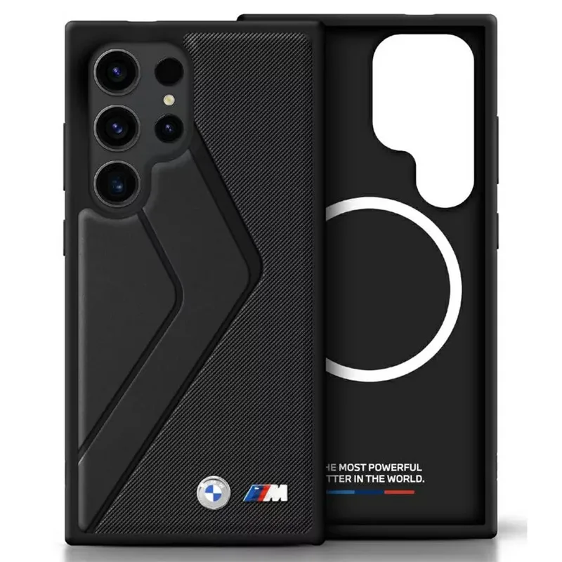 BMW Mobilskal till Galaxy S25 MagSafe Läder Oversized Stripes