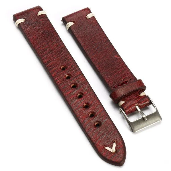 Klockarmband 20mm 22mm For Omega For Seiko Vintage Kohud Handgjort Sömnad Armband Snabbkoppling