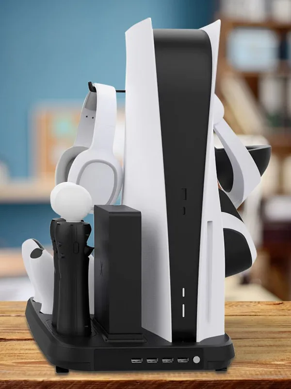 PS5/PS5 smalt stativ med PS Portal och PS5-styrenhet laddningsstation