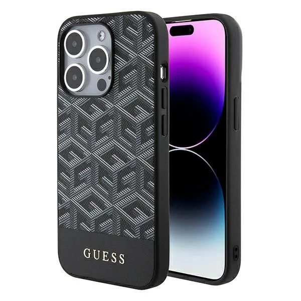 Guess GUHMP14LHGCFSEK iPhone 14 Pro 6.1" czarny/black hardcase GCube Stripes MagSafe