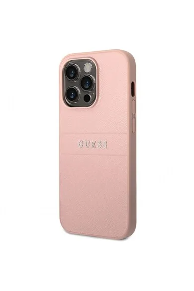 Guess iPhone 14 Pro Max Skal Saffiano Metal Logo Stripes