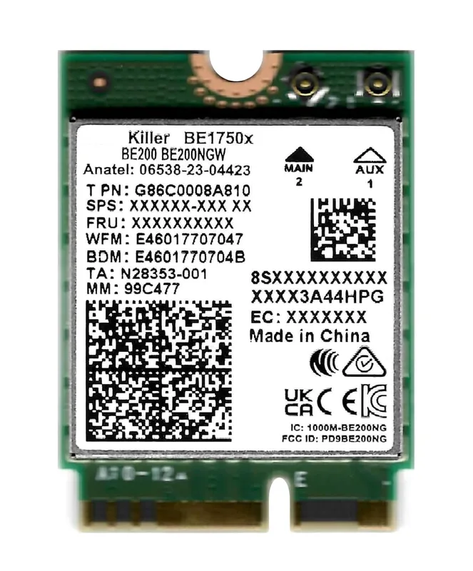 Intel Killer Wi-Fi 7 BE1750x