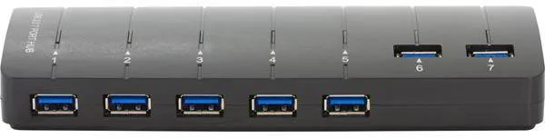 USB 3.0-hub Deltaco UH-723, 7xUSB 3.0, inkl. strömadapter