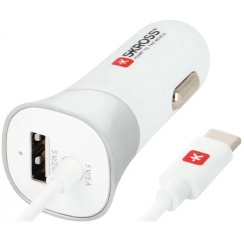 SKROSS USB-billaddare med Typ-C-kabel