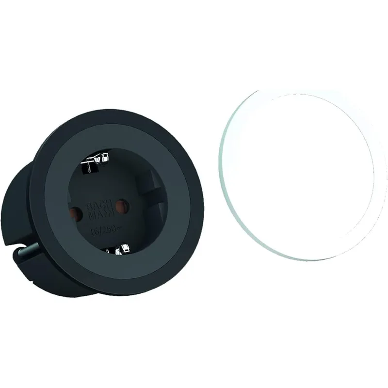 Bachmann 926.000 PIX 1x skyddskontakt uttag plast svart