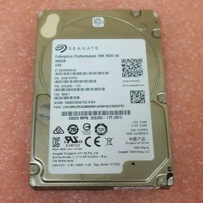 Seagate Enterprise 300 12 GB SAS hårddisk – HDD (seriell bifogad SCSI (SAS), 300 GB, 6,35 cm (2,5 tum), 8,4 W, 4,8 W, 5 – 55 °C)