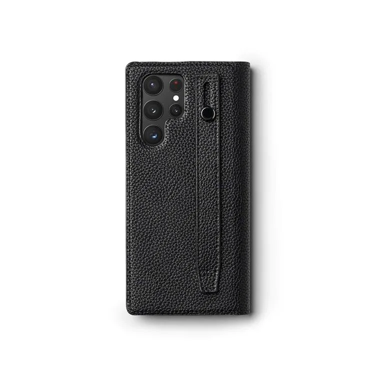 Svart läder folio fodral