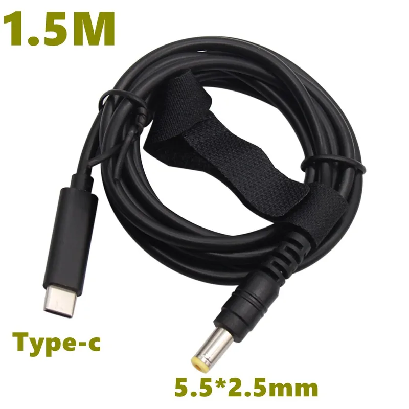 MEIRIYFA USB 3.1 Typ-C hane till DC 5,5 x 2,5 mm hane hona