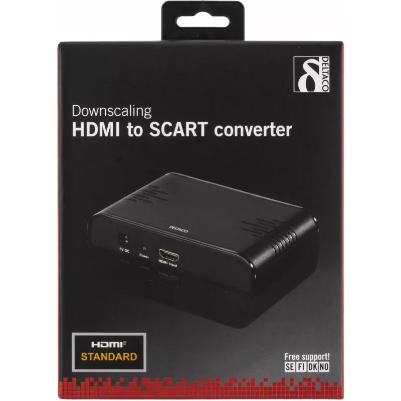 DELTACO Signalomvandlare, HDMI till SCART, PAL, svart (HDMI-SCART2)