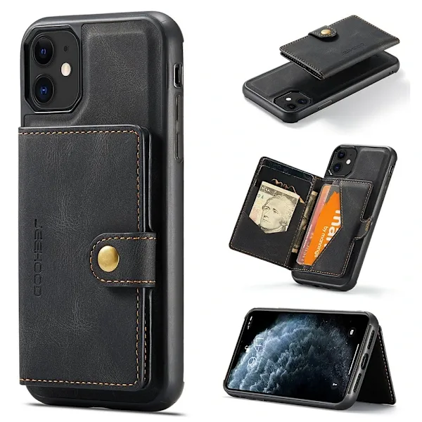 INF iPhone 11 skal/fodral med kortfack Svart