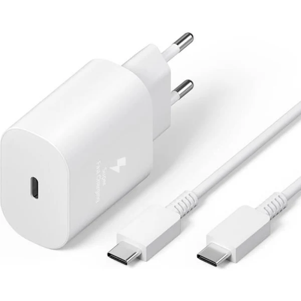25W Laddare USB C Adapter kabel kompatibel med Samsung Galaxy