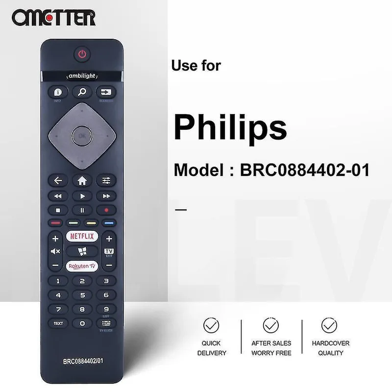 Ersatt fjärrkontroll lämplig för Philips TV