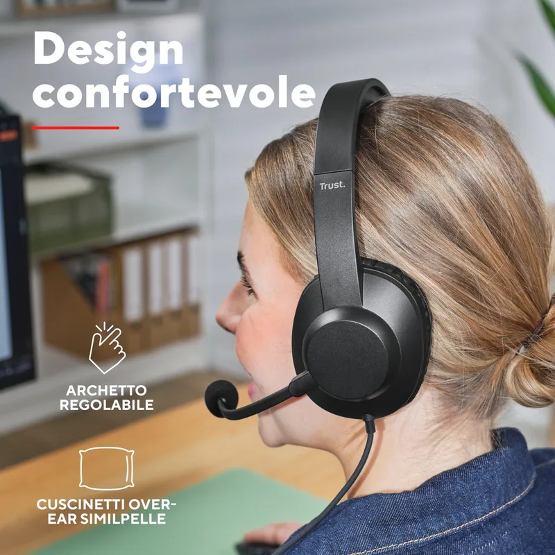 Trust Roha II Max Over-ear trådbundet hörlurar med mikrofon