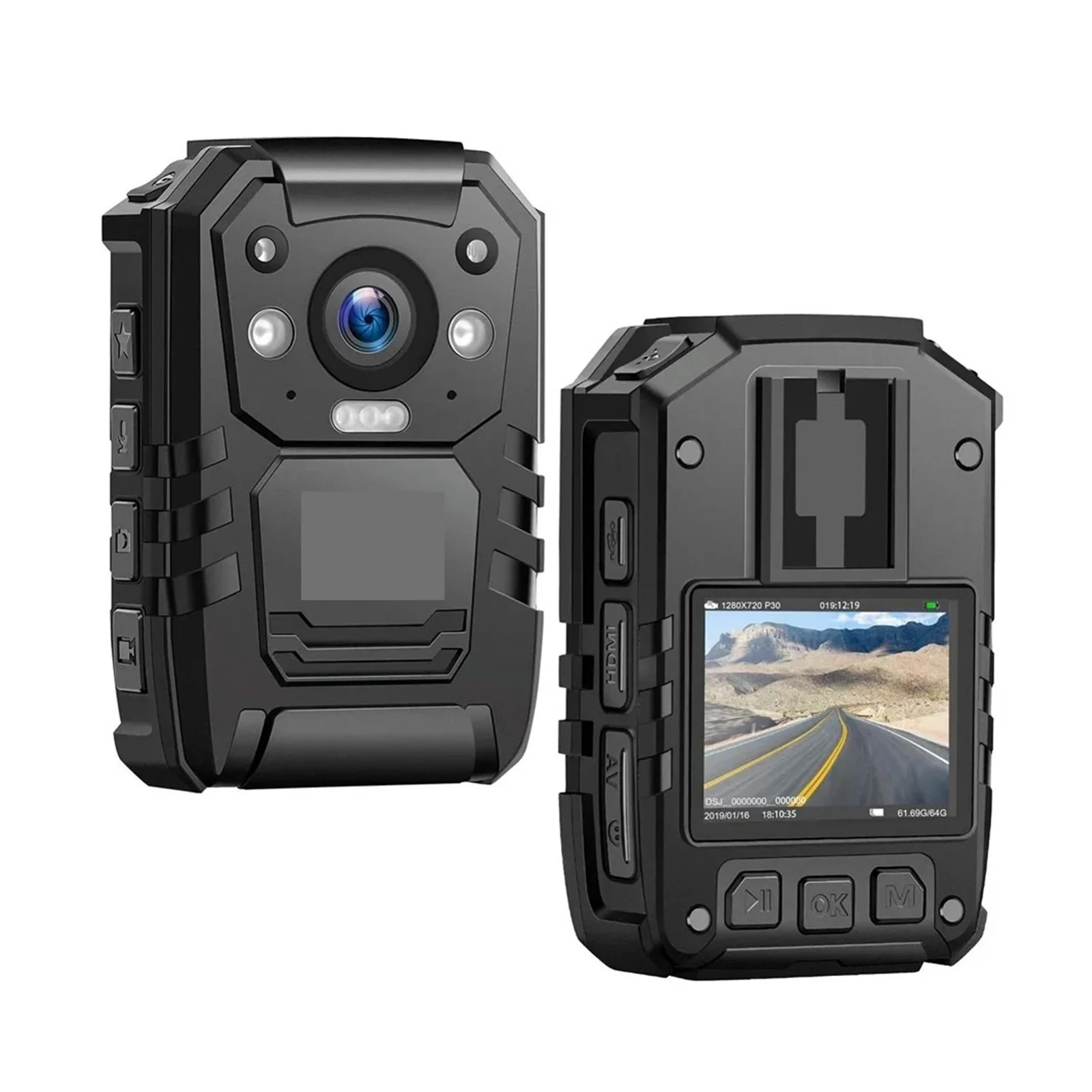 Kroppskameror I826Pro Night Vision Bärbar GPS Infraröd IR H.265 Stötsäker 1440P Full HD Polis kroppssliten kamera