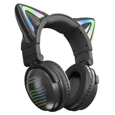 Trådlösa -hörlurar RGB Cat Ear-headset