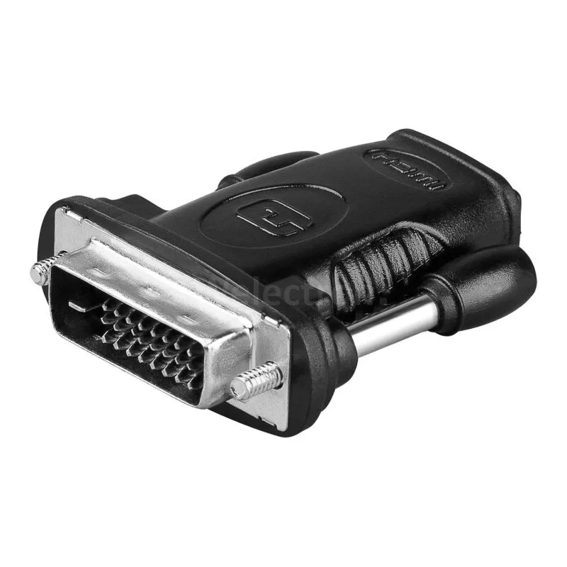Goobay HDMI™/DVI-D-adapter, Guldpläterad HDMI™-uttag (typ A) > DVI-D-kontakt Dual Link (24 + 1 pin)