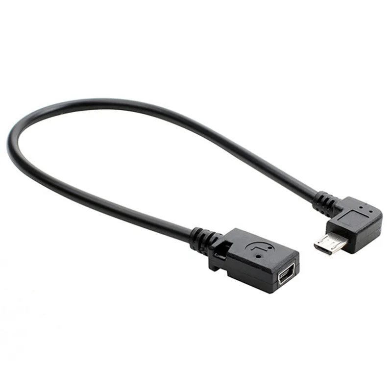 NFHK vänstervinklad 90 graders mikro-USB 5 stift till USB 2.0 Typ-A dataladdningskabel