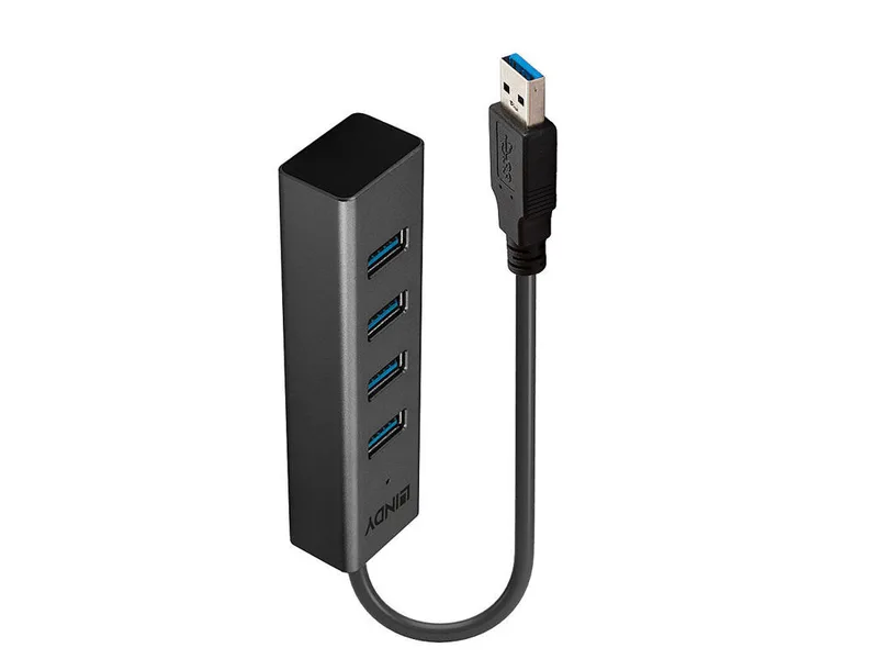 Lindy 43249 interface hub USB 3.2 Gen 1 (3.1 Gen 1) Type-C 5000 Mbit/s Sort