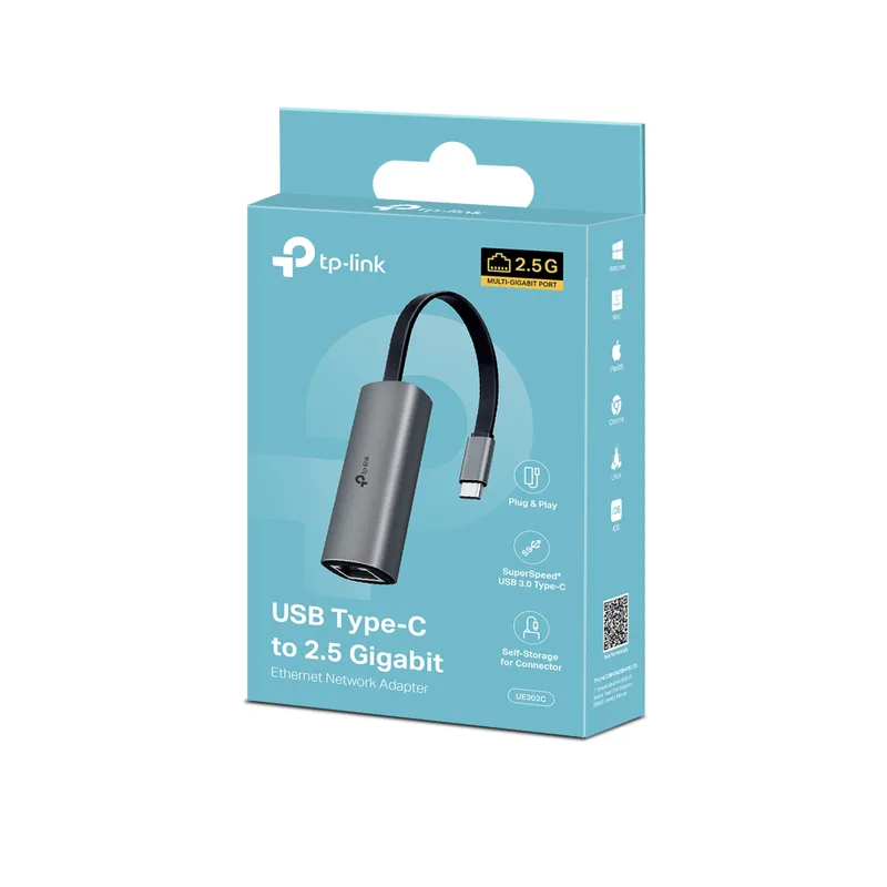 TP-Link UE302C USB Type-C till 2,5 Gigabit Ethernet-adapter