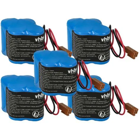 vhbw 5x utbytesbatteri för Allen Bradley 1770-XZ, 1770-XYV, 2706-NB11769-BA, 1771-HMA