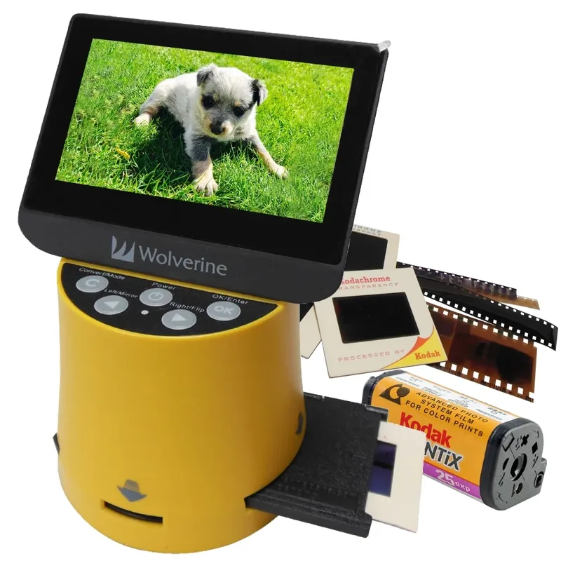 Wolverine Titan 8-i-1 High Resolution film till digital omvandlare med 4,3 tum skärm och HDMI-utgång (svart)