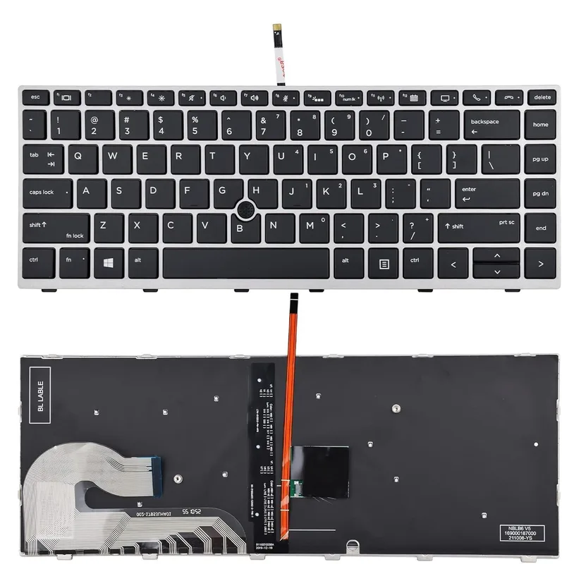 Bakgrundsbelysningstangentbord för HP EliteBook 840 G5 846 G5 745 840 G6 14u G5 L14379-001 L14377-DH1