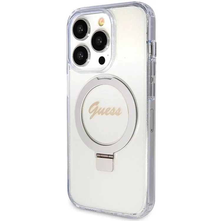 Guess Mobilskal till iPhone 15 Glitter Glossy Script