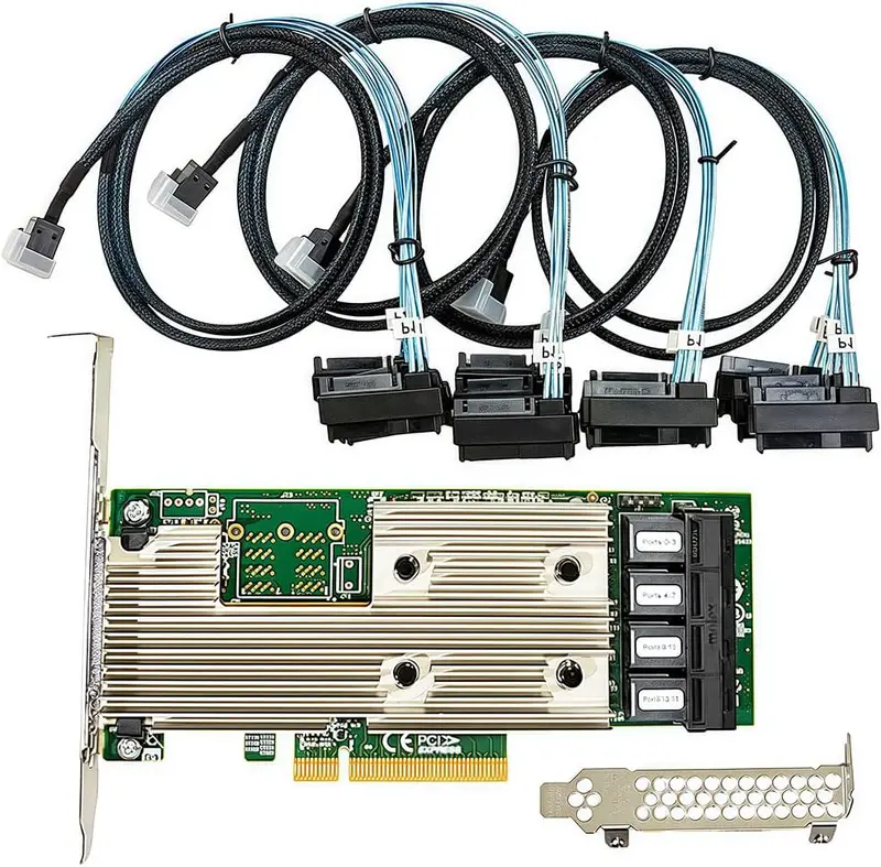 SAS HBA-kort kompatibelt med LSI 9305-16i IT Mode PCIe SATA-expansionskort