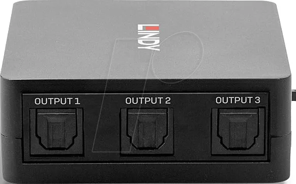 LINDY 70480 TosLink med 3 portar (optisk) digital ljuddelare