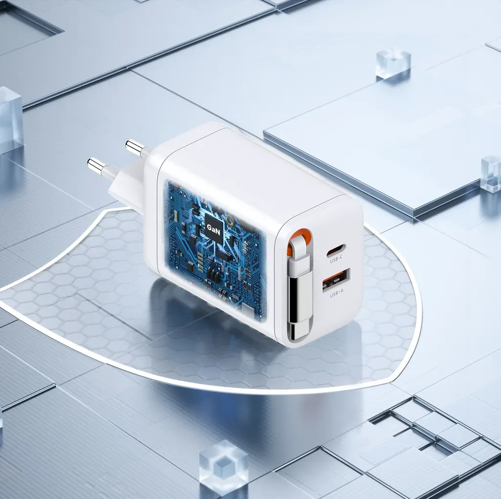 67 W USB-laddare, nätdel med typ C laddningskabel 6A