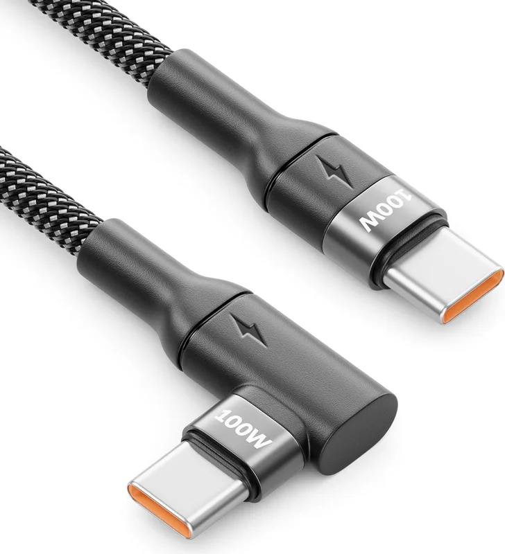 deleyCON 1,5m 100W USB C Laddkabel Vinkel