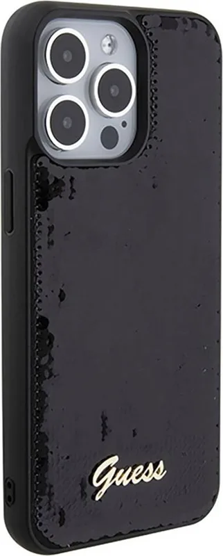 Guess Mobilskal till iPhone 15 Silikon Script Metal Logo