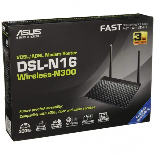 Asus DSL-N16 modem VDSL2/ADSL N300 enkelband