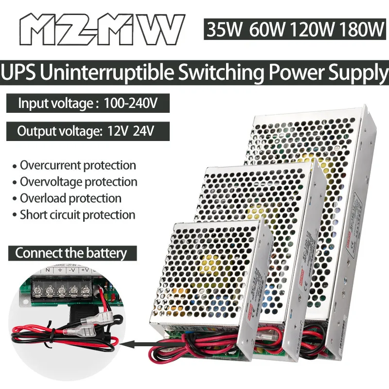 UPS/laddningsfunktion Switching Power Supply 35W 60W 100W 120W 150W 180W 250W 350W 110/220V AC/DC 12V 24V Batteriladdare(24V_250W)