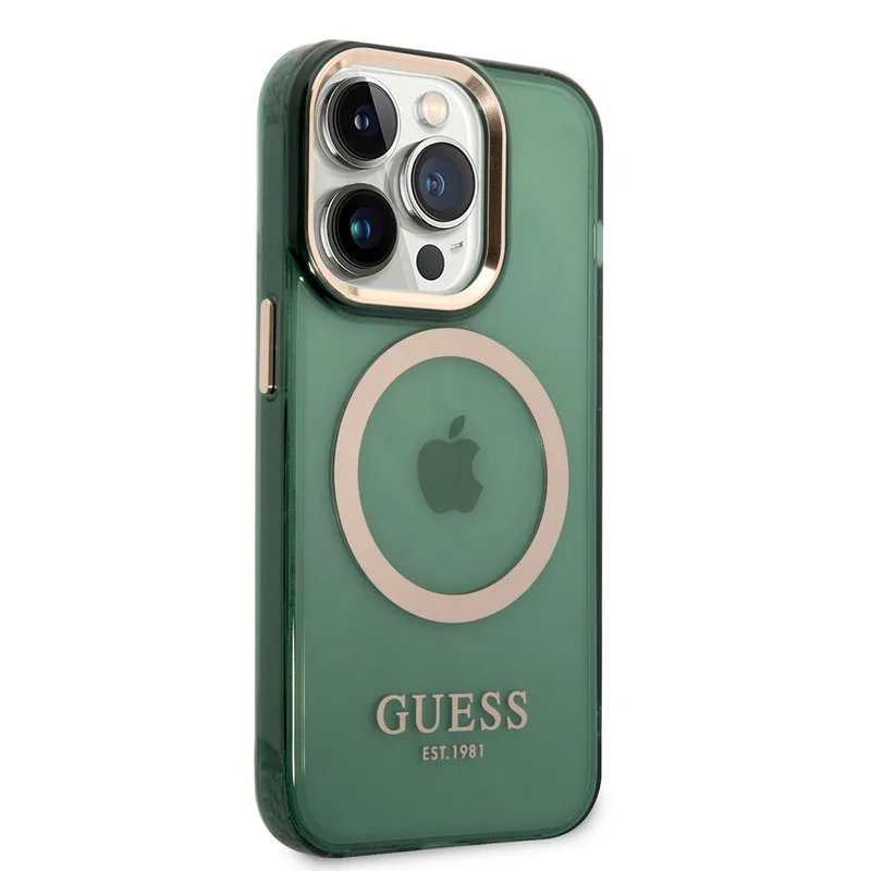 Guess Mobilskal till iPhone 14 Pro Max Magsafe Guld Outline