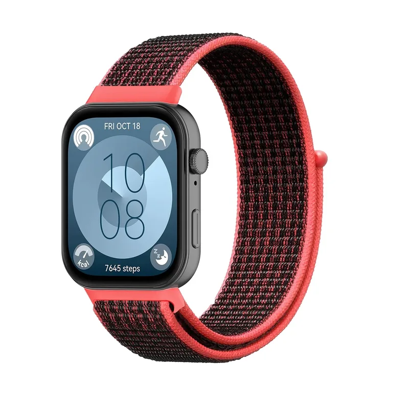Nylon Loop Band For For Huawei Watch Fit 3 Strap Smart Wristband Andningsbart Sport Klockarmband Armband Correa Tillbehör(5 Pink sand)