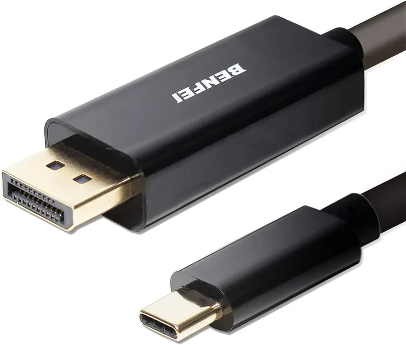 BENFEI USB C (Thunderbolt 3) to DisplayPort 4K@60Hz Cable, 1.8m USB-C to DP DisplayPort Adapter Male to Male Gold Plated Cord