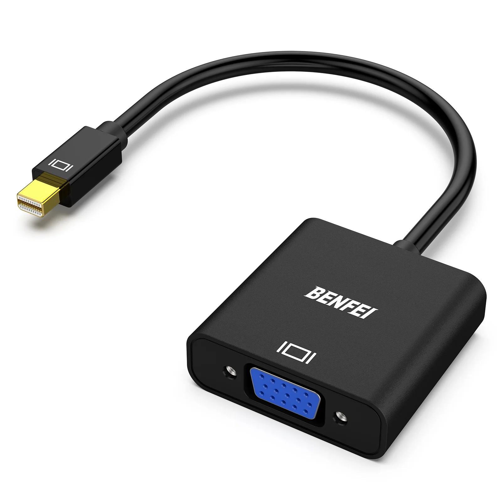 BENFEI Mini DisplayPort till VGA-adapter, Mini DP-displayport till VGA (Thunderbolt-kompatibel) hane till hona adapter för ThinkPad SurfacePro PC