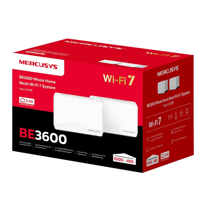 Mercusys BE3600 Whole Home Mesh Wi-Fi 7 system – Halo H27BE (2-pack)