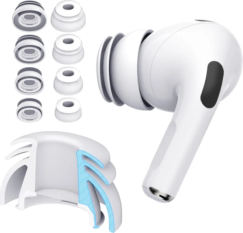 Silikonskumöronsnäckor S/M/L for AirPods Pro 3 med Comfort Fit förbättrad brusisolering(White)