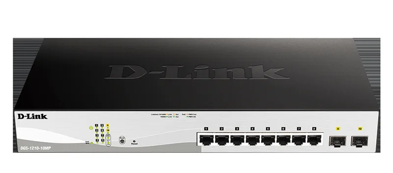 D-Link DGS-1210-10MP hanterad L2/L3 Gigabit Ethernet switch