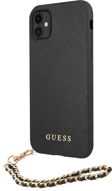 Guess iPhone 11 Skal Saffiano Chain Svart
