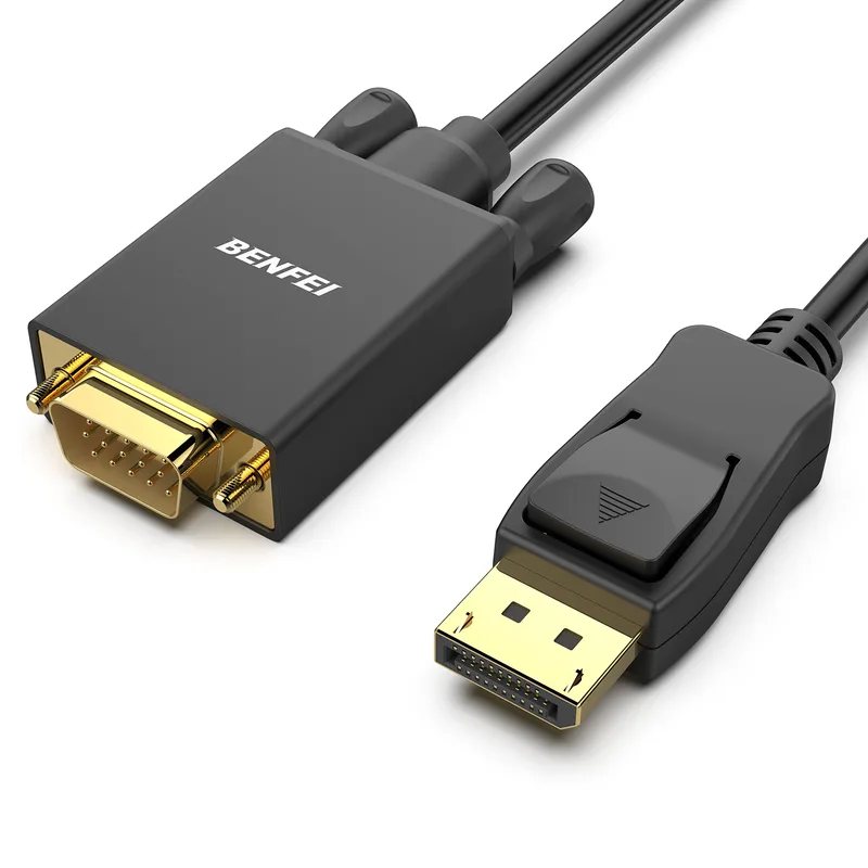 DisplayPort till VGA 4,5 m kabel, BENFEI displayport till VGA-adapter hane till hane guldpläterad sladd för Lenovo, Dell, HP, ASUS och andra varumärke
