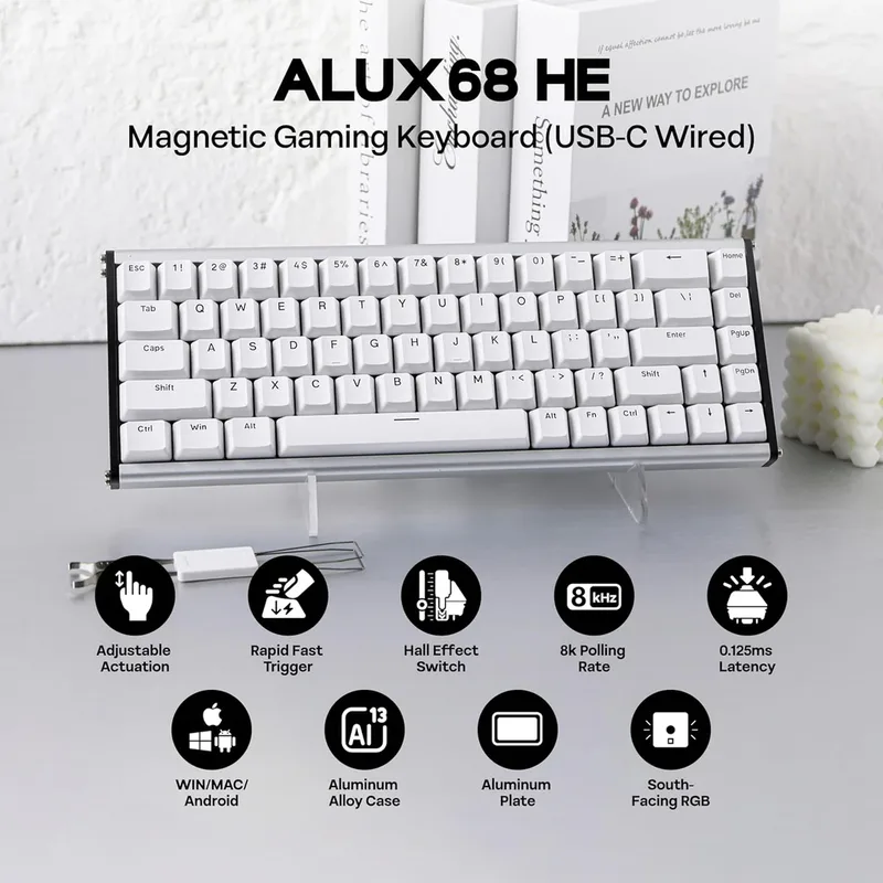 MechLands ALUX68 HE snabbt speltangentbord i aluminium