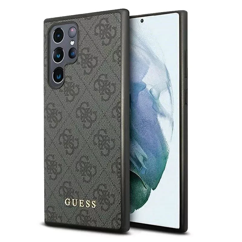 Guess Mobilskal till Galaxy S24 Ultra Metall Guld Logo