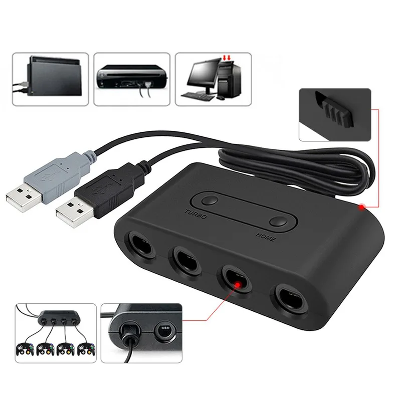Adapter med 4 Game Cube-kontroller för Nintendo Switch/Wii U