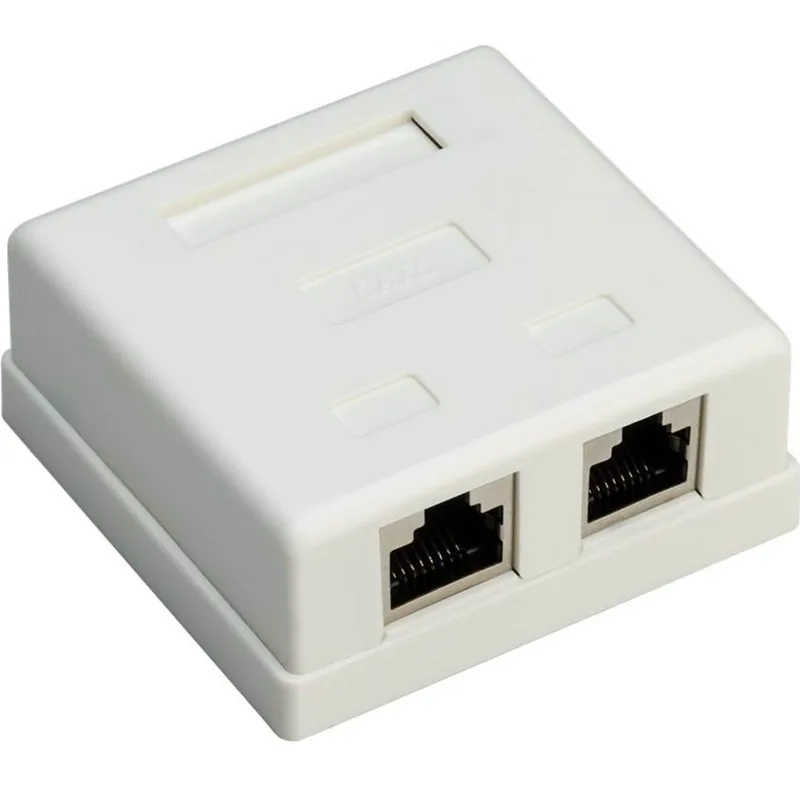 Goobay 2-port RJ45-kopplingsdosa, CAT 6, STP, vit