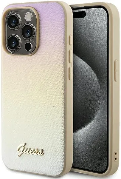 Guess Mobilskal till iPhone 14 Pro Saffiano Iridescent Script
