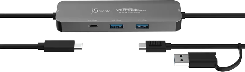 j5 skapa maskhål switch USB Type-C till typ-C och en USB-display delningshubb PC länknav för Windows
