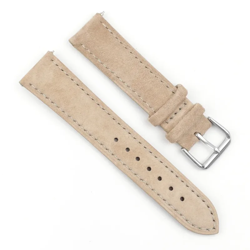 Snabbkoppling Klockarmband Vintage Läderrem 18mm 20mm 22mm 24mm Sömmar Herr Dam Business Universalarmband